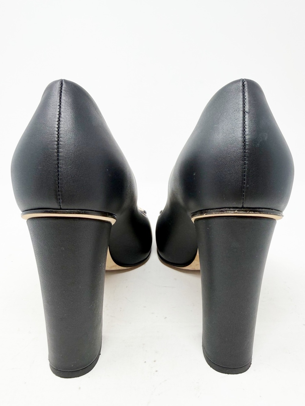 Gucci Horsebit Block Heel Black Leather Heels Womens Size EU 38 - Picture 4 of 11
